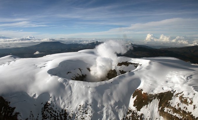 Nevado del Ruiz volcano in Colombia.