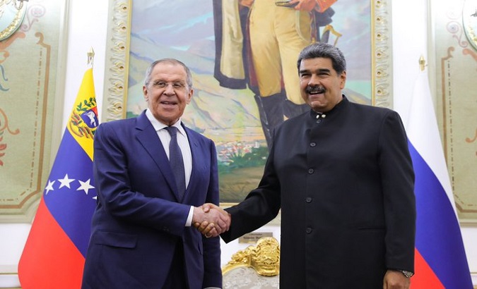 Russian Foreign Minister Sergey Lavrov and Venezuelan President Nicolás Maduro. Apr. 19, 2023.