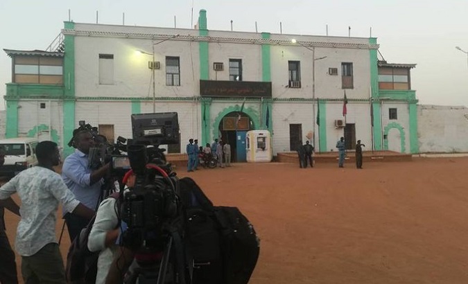 Journalists outside Kober Prison in Khartoum, Sudan, April 25, 2023.