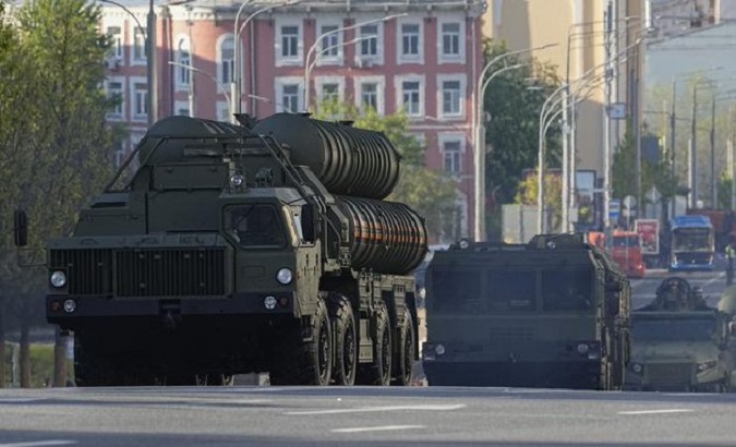 S-400 anti-aircraft missile system seen in Moscow, Russia, May 7, 2023.