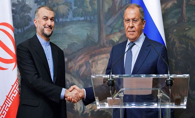 Russian Foreign Minister Sergei Lavrov and Iranian Foreign Minister Hossein Amir-Abdollahian. May. 11, 2023.