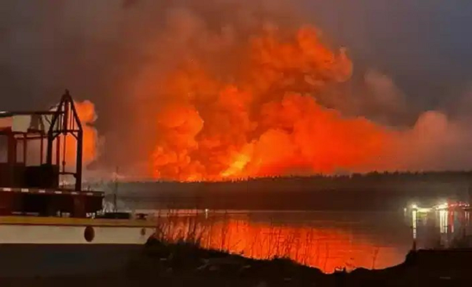 Wildfires at the Little Red River Cree Indian Nation, May 10, 2023.