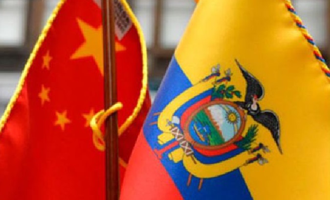 Flags of China and Ecuador.