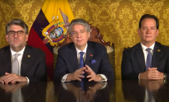 President Guillermo Lasso (C), Quito, Ecuador, May 17, 2023.