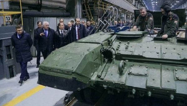 A tank factory in the Urals, Russia, 2023.