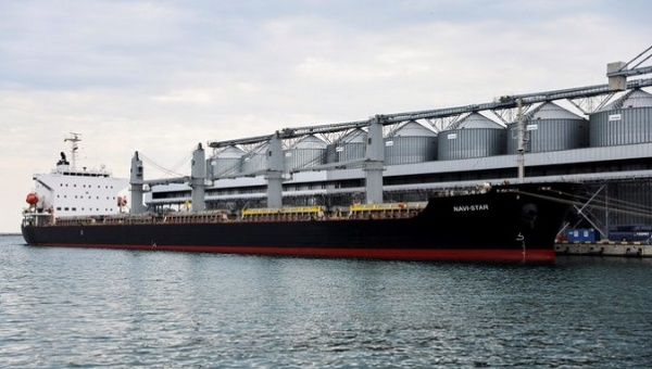 Food cargo ship in the Black Sea.