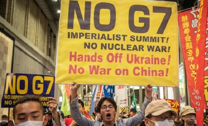 Protests against G/ and NATO in Hiroshima, Japan, May 19, 2023.