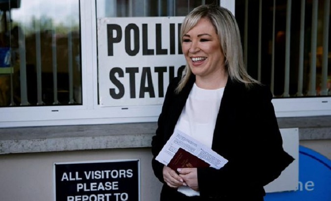 Sinn Fein's Vice President Michelle O'Neill, 2023.