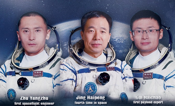 Members of the Shenzhou-16 crewed spaceship, May, 2023.