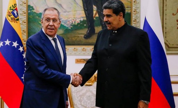 Russian FM Sergei Lavrov (L) & Venezuelan President Nicolas Maduro (R), April, 2023.