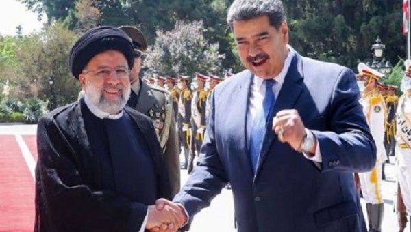 Iranian President Ebrahim Raisi (L) & Venezuelan President Nicolas Maduro (R), 2023.
