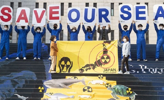 Protest against the dumping of radioactive water in the Pacific Ocean, 2023.
