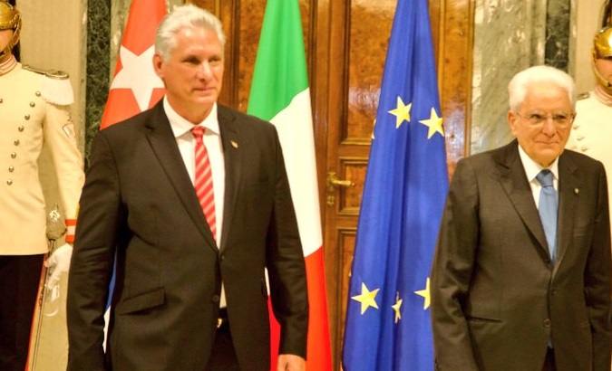 President Miguel Diaz-Canel (L) & Italian President Sergio Mattarella (R), June 20, 2023.