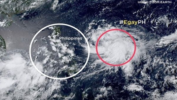 Tropical Depression EgayPH near The Philippines. Jul. 21, 2023. 
