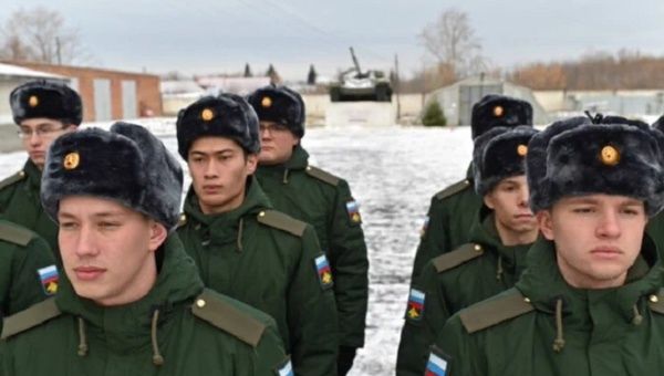 Young men doing military service in Russia.