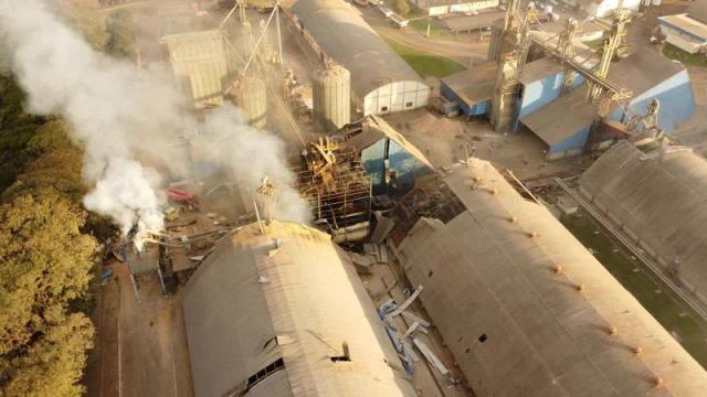 Explosion in the main silo of C.Vale, municipality of Palotina, in the Brazilian state of Paraná. Jul. 27, 2023.