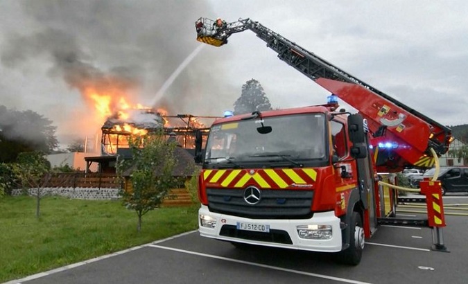 French disability home on fire. Aug. 10, 2023.