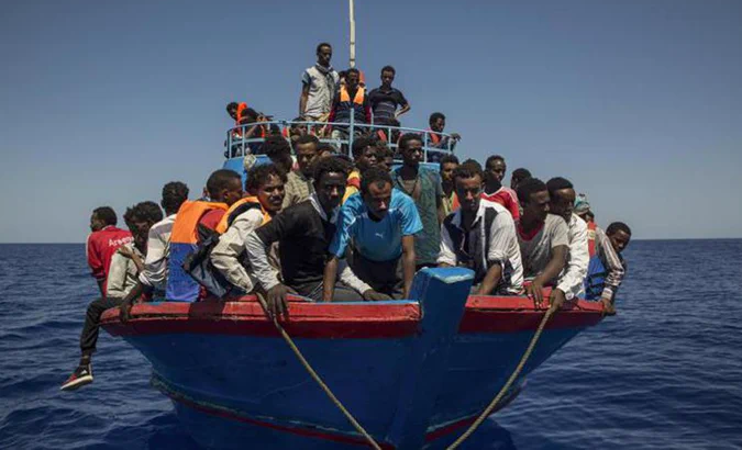 Migrants in the Mediterranean Sea, Aug. 2023.