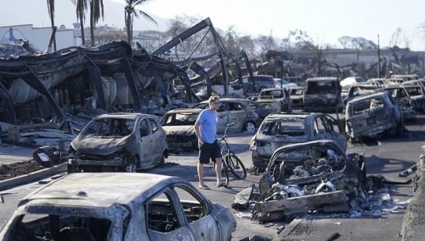 Destruction caused by the wildfires in Hawaii. Aug. 17, 2023.