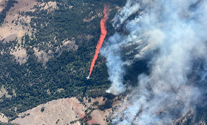 Wildfires at Upper Park Rill Creek, British Columbia, Canada, Aug. 18, 2023.