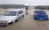 Flood on the Ussuri highway in Primorye, Russia, Aug. 29, 2023.