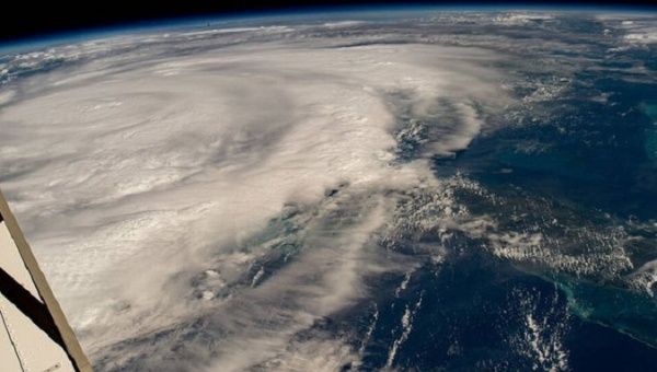 Hurricane Idalia in the Gulf of Mexico as seen from a distance of 420 km.