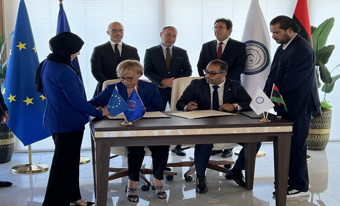 The MoU aims at enhancing the partnership between the Mission and the relevant Libyan authorities. Oct. 11, 2023.
