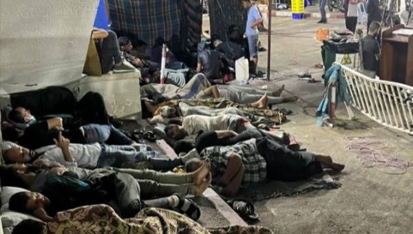 Palestinians sleeping on the streets in Gaza, Oct. 14, 2023.