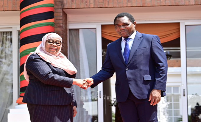 The Tanzanian president arrived in Zambia on Monday for a three-day state visit. Oct. 26, 2023.