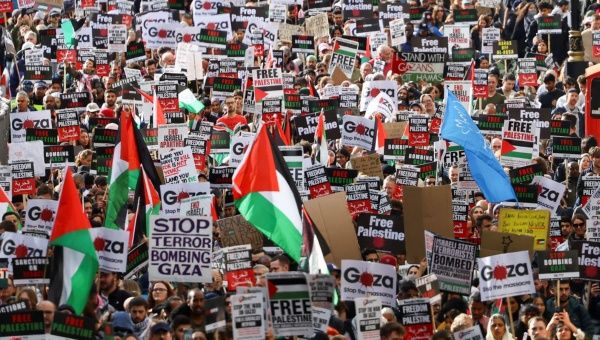 Thousands Join Pro-Palestinian Protest In London To Demand Gaza Ceasefire