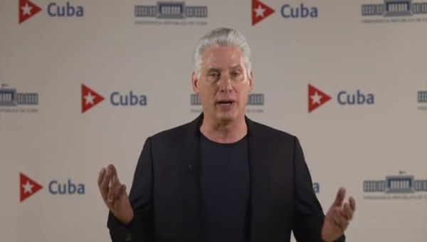 Cuban President Miguel Diaz-Canel speaks out on Israeli aggression against Palestine. Oct. 29, 2023. 