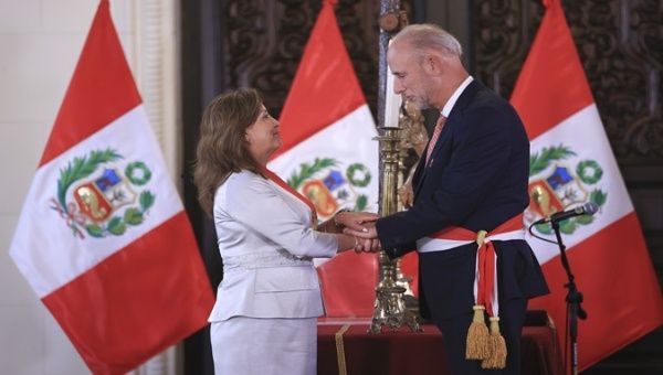 Political scientist Javier Gonzalez-Olaechea is the second Foreign Minister of Boluarte, who assumed the Presidency of Peru on December 7, 2022. Nov. 7, 2023. 