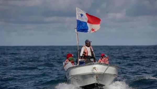Panamanian fishermen protest against operations in mineral export ports, Nov. 16, 2023.