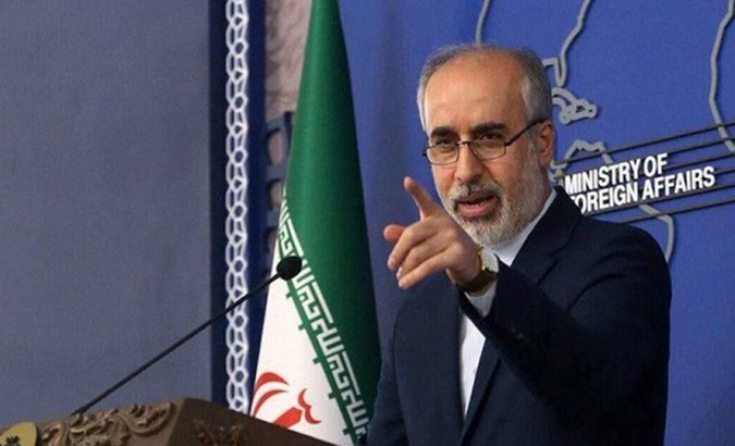 Iranian Foreign Ministry spokesman Nasser Kanani. Nov. 20, 2023.