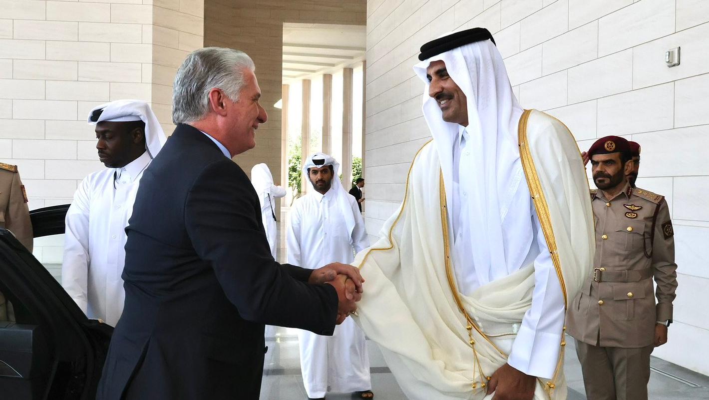 Diaz-Canel was received by the Emir of Qatar, Tamim bin Hamad Al-Thani, at the Lusail Palace in the city of Doha.