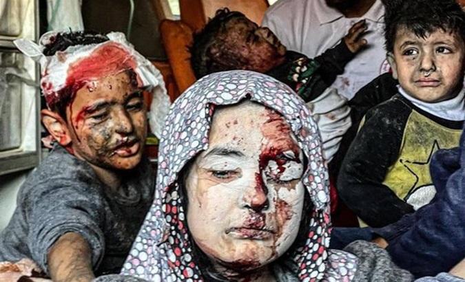 Palestinian children survivors of Israeli bombings, Dec. 11, 2023.
