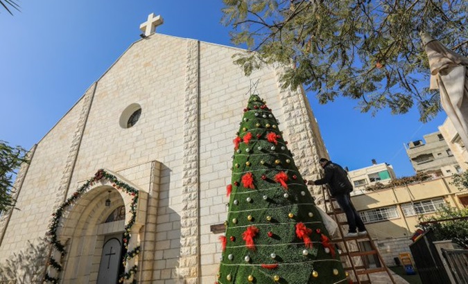 Catholic church in Gaza before the Israeli attack, 2023.