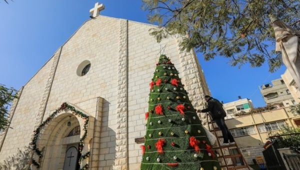 Catholic church in Gaza before the Israeli attack, 2023.