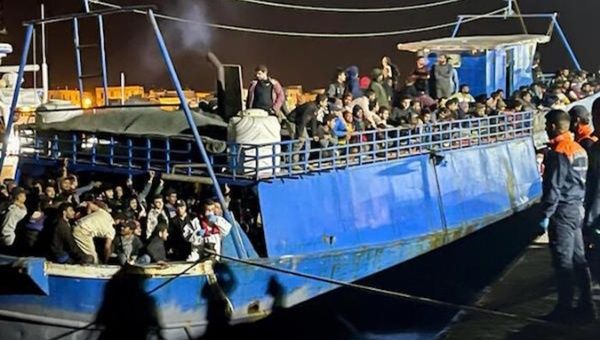 Migrants landing on Lampedusa, Italy, Dec. 27, 2023. 