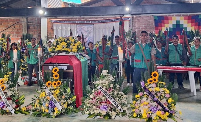 Funeral of Nasa people leader Phanor Guazaquillo, Dec. 3, 2023.