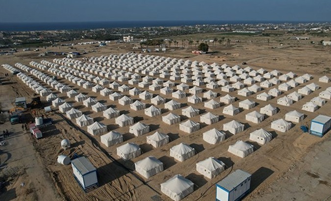 Egyptian Red Crescent's camp in the Mawasi Khan Yunis area, 2024.