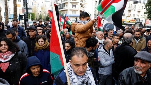 Protests in the West Bank after Saleh Al-Arouri’s killing, January 3, 2024.