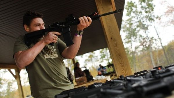 A U.S. citizen at a shooting range in Greeley, Pennsylvania, 2019.