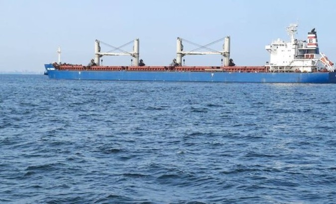 A ship transporting grain through the Black Sea, 2023.