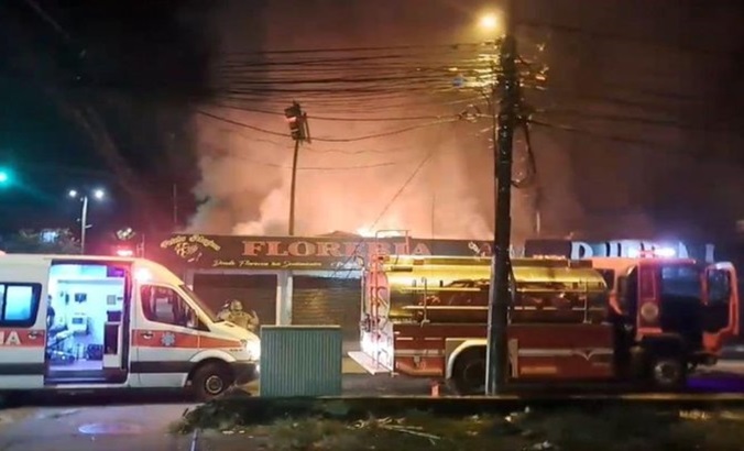 Fire in a nightclub in El Coca, Ecuador, Jan. 10, 2024.