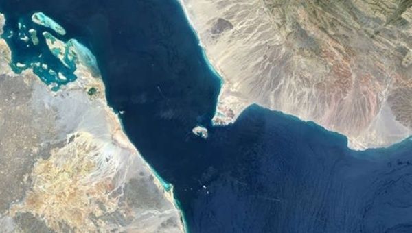 Satellite view of the conflict zone in the Red Sea.