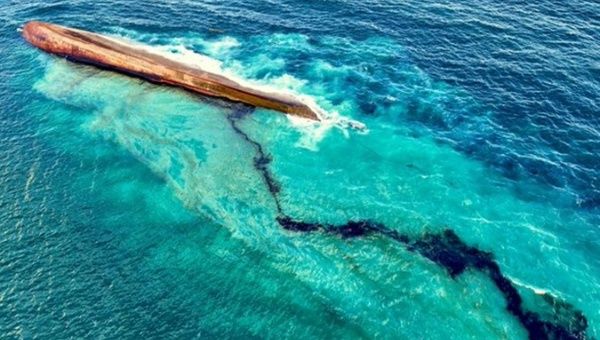 Oil spill off Trinidad and Tobago, Feb. 15, 2024. 
