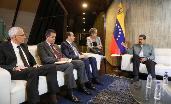 Venezuelan President Nicolas Maduro (R) & Algerian Energy Minister Mohamed Arkab, Feb. 20, 2024.