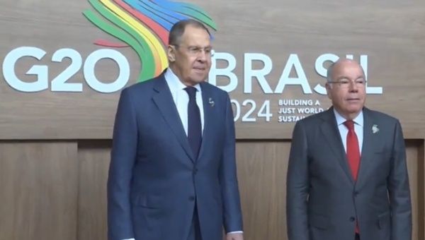 Foreign Ministers Sergei Lavrov (Russia) & Mauro Vieira (Brazil), Rio de Janeiro, Feb. 22, 2024.