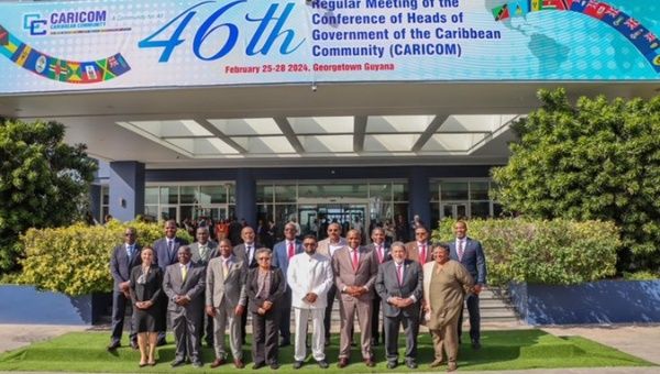 Working Sessions of the 46th Regular Meeting of the Conference of Heads of Government of CARICOM at the Guyana Marriott Hotel Georgetown. Feb. 26, 2024. 